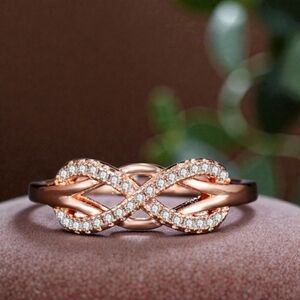 Infinity Wave Rose Gold LOVE Ring
